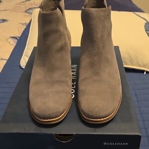 Cole Haan Womens Gray Suede Boots